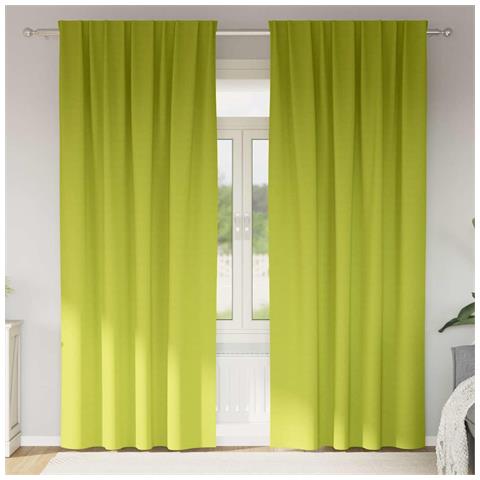 Tende con tende 2 pcs Mela verde 225x140cm Poliestere - Foto 2
