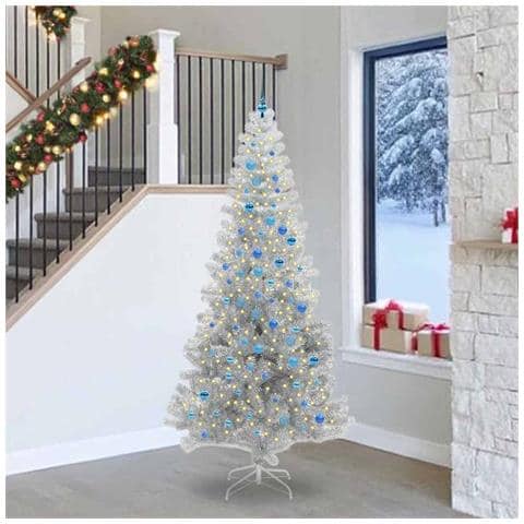 Albero di Natale con 300 LED con supporto Argento 240 cm PET - Foto 2