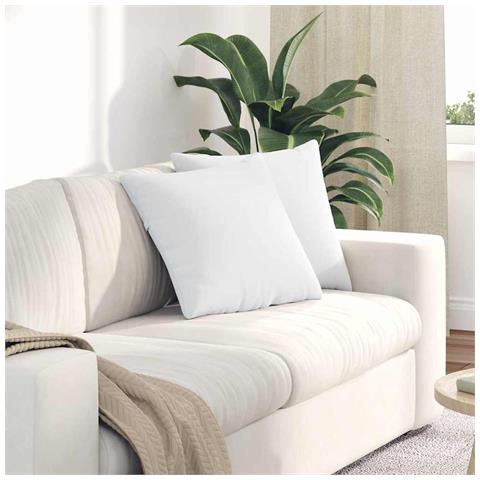 Cuscini da Divano 2 pcs Bianco 45 x 45 cm Tessuto - Foto 2