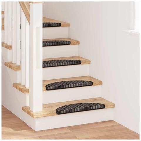 Tappetini per scale autoadesivi 15 pcs Antracite 56 x 17 x 3 cm - Foto 2