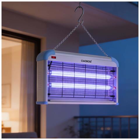 Lampada Elettrica Antizanzare A Doppio Tubo Uv 30w Da Appendere O Da Posare - Foto 5