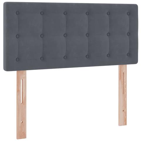 Letto con Contenitore Grigio scuro 100 x 200 cm Velluto - Foto 9