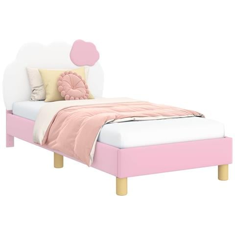 Struttura letto bambini con testata Rosa 80 x 160 cm PU - Foto 1