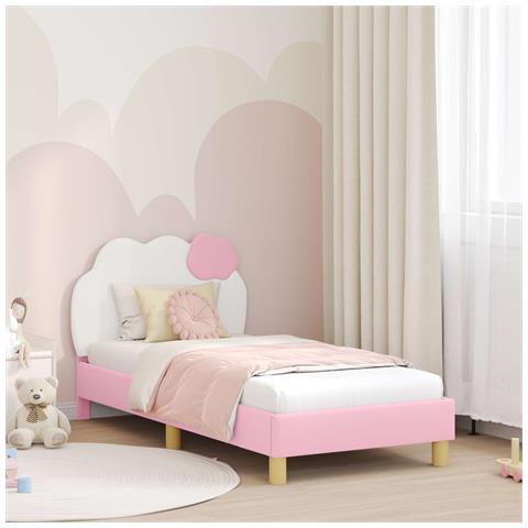 Struttura letto bambini con testata Rosa 80 x 160 cm PU - Foto 2