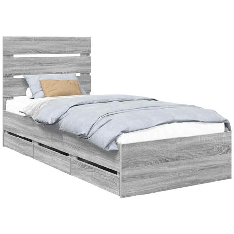 Struttura del letto con cassetto Grigio Sonoma 90 x 190 cm - Foto 1
