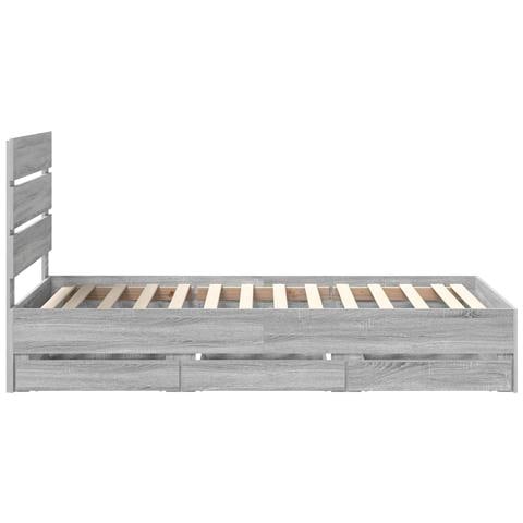 Struttura del letto con cassetto Grigio Sonoma 90 x 190 cm - Foto 9