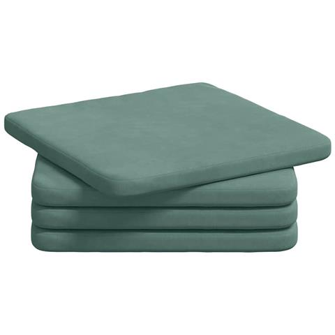 Cuscini per Seduta 4 pcs Verde Mare 40 x 40 x 3 cm Velluto - Foto 1
