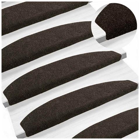 Tappetini per scale autoadesivi 15 pcs Marrone Scuro - Foto 2