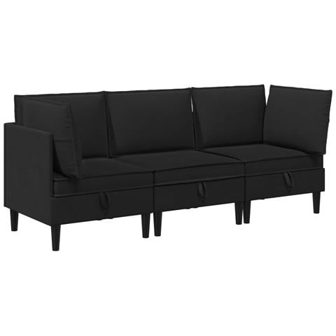 Set di mobili per il soggiorno 3 pcs Nero Tessuto - Foto 1
