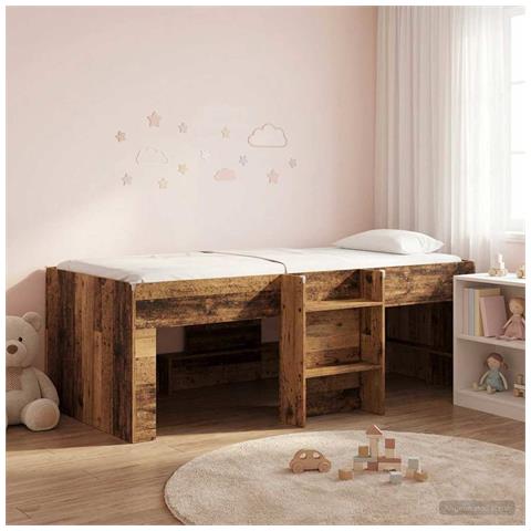 Letto Alto per Bambini 2 pcs Legno antico 98.5 x 200 cm - Foto 2