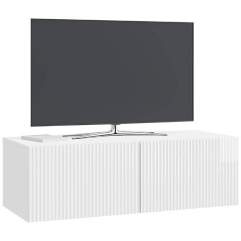 Mobile Porta TV da Muro Bianco Lucido 98 x 41 x 30 cm - Foto 2