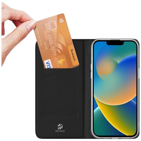 Skin Pro Custodia Con Coperchio Pieghevole Per Iphone 14 Plus, Nera - Foto 2
