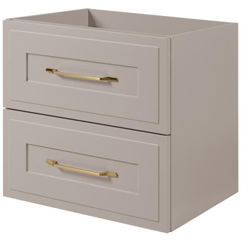 Mobile sottolavabo bianco 80 cm, 2 cassetti, ripiano bianco, piano di lavoro effetto marmo bianco - Foto 2