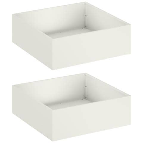 Vaso da giardino 2 pz Bianco 40 x 40 x 20 cm - Foto 1