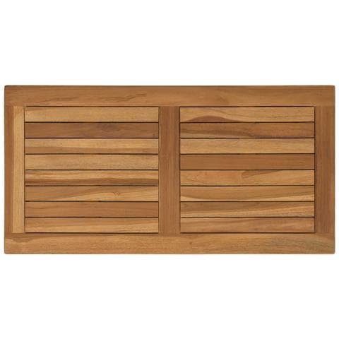 Piano del tavolo Rettangolare Legno di teak solido Naturale - Foto 1