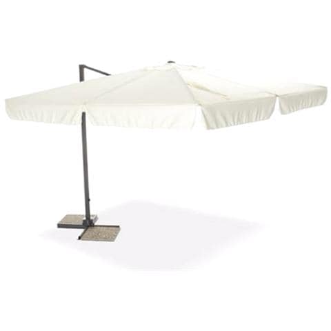 Ombrellone Da Giardino A Palo Dritto NATERIAL 394 X 394 Cm Con Telo Grigio 83719346