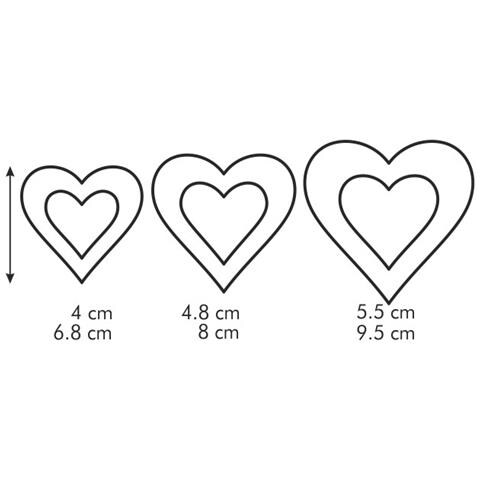 Tagliabiscotti Doppio Taglio Cuori 6 Misure Delicia - Foto 1