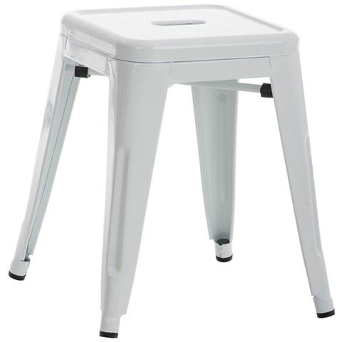 Panchetto Multiuso Armin in Metallo I Sgabello Industriale Impilabile I Sgabello Fisso Urban da Cucina Alt. 46 CM I Carico Max 200 kg Bianco - Foto 1