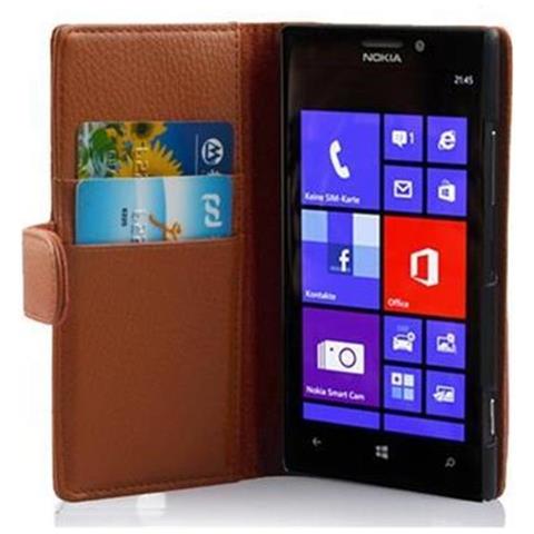 Cadorabo Custodia Compatibile Con Nokia Lumia 925 In Marrone Cioccolata - Coperchio Protettivo In Ecopelle Testurizzata E Tasca Per Carte Di Credito - Foto 1