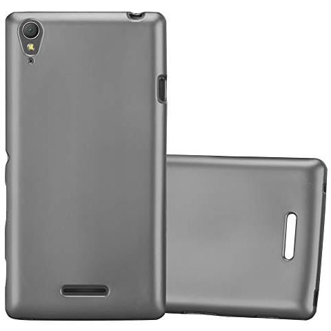Custodia Compatibile Con Sony Xperia T3 In Grigio Metallico - Coperchio Protettivo In Silicone Tpu Flessibile - Foto 1