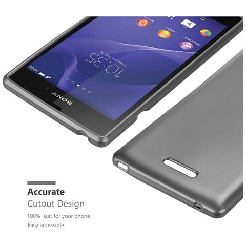 Custodia Compatibile Con Sony Xperia T3 In Grigio Metallico - Coperchio Protettivo In Silicone Tpu Flessibile - Foto 8