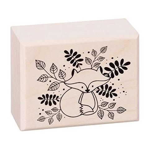 Volpe Foglio Timbro, Legno, Nero, 3,47 x 2,5 x 4,7 cm - Foto 1