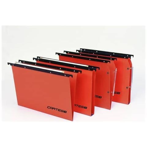 Cartelle Sospese Orizzontali Per Cassetti 39 Cm Fondo A V Arancio Cf. 25 Pz - 300/395 Link -a2 - Foto 1