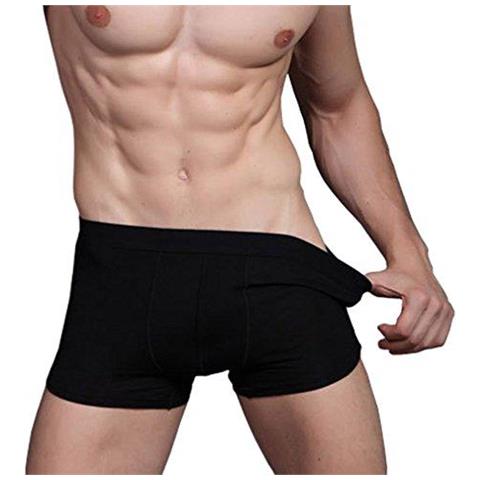 Biancheria Intima In Fibra Di Bamb Pugile Tronchi Uomo Confezione Da 4 4 Nero Xs - Foto 1