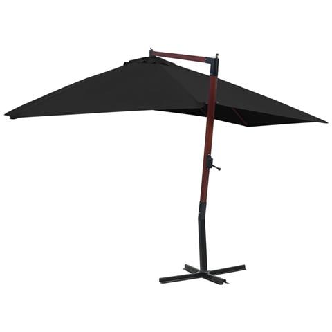 Ombrellone A Sbalzo Con Palo In Legno 400x300 Cm Nero - Foto 8