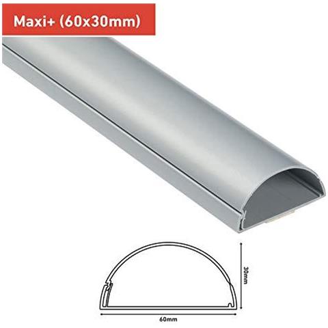 R1d6030a Maxi Trunking Decorativo Tv Via Cavo Ordinato Copri Filo Elettrico Cavo Popolare Management Solution - 60mm (w) X 30mm (h) - Effetto Alluminio (1-metri Di Lunghezza)  - Foto 4