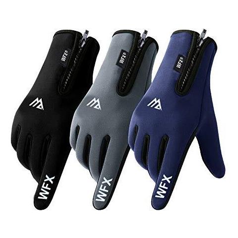 Wfx Inverno Guanti Dello Schermo Di Tocco Antiscivolo Guanti Caldi Antivento Termici Guanti Sport Ciclismo Per La Bici Guanti Men Women Esterne Per Running Campeggio Di Guida (nero Piccolo)  - Foto 1