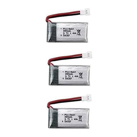 3 Pezzi Batteria Lipo Ricaricabile 3.7v 380mah Per Hubsan X4 H107c H107d H107l, syma X11 X11c, Hs170 Rc Quadricottero - Foto 1