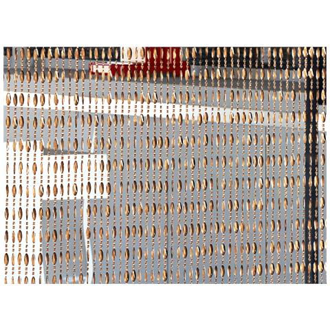 Tenda Antimosca Antirumore Catenella Perline A Caduta Pannello Porta Finestra Casa Beige 120x220 Beige - Foto 2