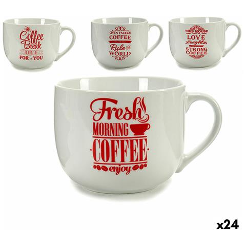 Tazza Coffee Porcellana Rosso Bianco 500 Ml 24 Unità - Foto 1