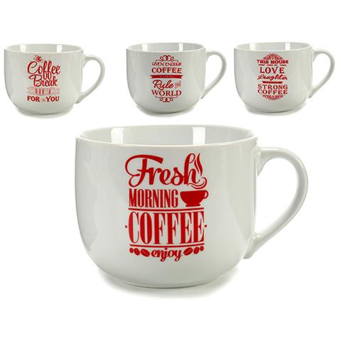 Tazza Coffee Porcellana Rosso Bianco 500 Ml 24 Unità - Foto 2