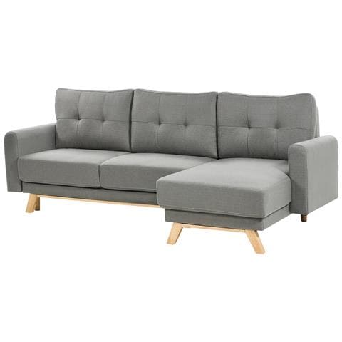 Divano Letto 3 Posti Siro Tessuto Grigio Con Contenitore Lato Sinistro - Foto 2