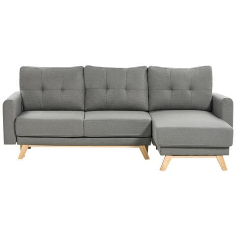 Divano Letto 3 Posti Siro Tessuto Grigio Con Contenitore Lato Sinistro - Foto 6