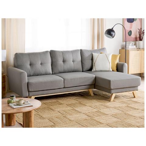 Divano Letto 3 Posti Siro Tessuto Grigio Con Contenitore Lato Sinistro - Foto 1