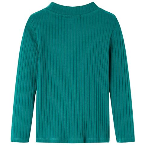 Maglietta Da Bambina A Maniche Lunghe A Costine Verde Scuro 140 - Foto 2