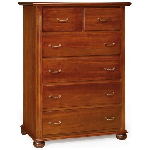 Cassettiera 6 Cassetti In Legno Arte Povera Tinta Noce 102x50x143 - Foto 1