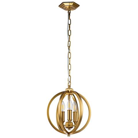 Lampadario Classico Corinne Acciaio Ottone Brunito 3 Luci E14 D28,6cm - Foto 2