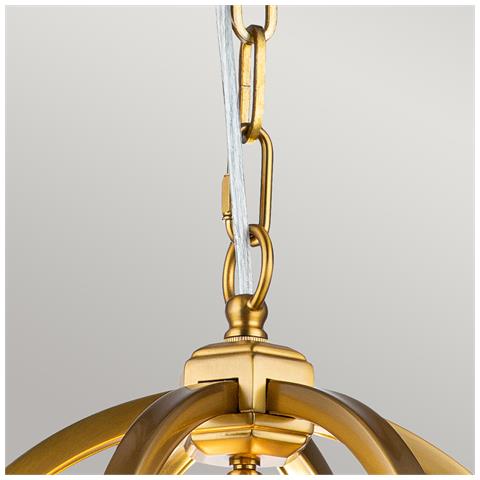 Lampadario Classico Corinne Acciaio Ottone Brunito 3 Luci E14 D28,6cm - Foto 5