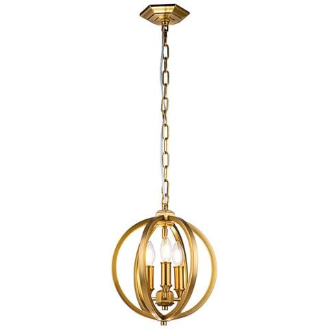 Lampadario Classico Corinne Acciaio Ottone Brunito 3 Luci E14 D28,6cm - Foto 1