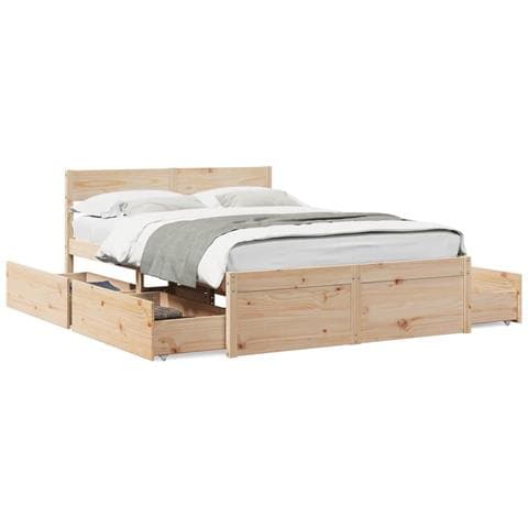 Letto Senza Materasso 120x190 Cm In Legno Massello Di Pino - Foto 2