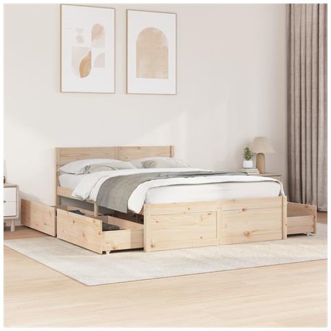 Letto Senza Materasso 120x190 Cm In Legno Massello Di Pino - Foto 1