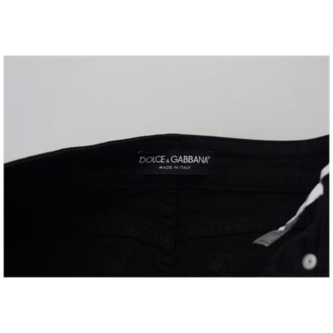 Jeans Skinny In Denim A Vita Media In Cotone Nero - It40-s - Foto 5