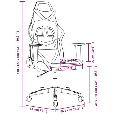 Sedia Gaming Massaggio Nero e Rosso Vino in Similpelle - Foto 2