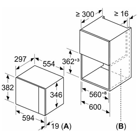 Forno Microonde da Incasso BF525LMB1 con Capacità 20 Litri Potenza 800 Watt Colore Nero - Foto 3