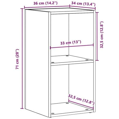 Scatola per Contenitori LP in Rovere Nero 71x34x36cm Truciolato - Foto 2