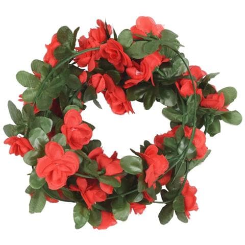 Ghirlande Fiori Artificiali Natale 6 Pz Rosso Primavera 250 Cm - Foto 2